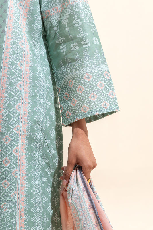 3 PIECE PRINTED LAWN SUIT-ARTIC WHISPER (UNSTITCHED)