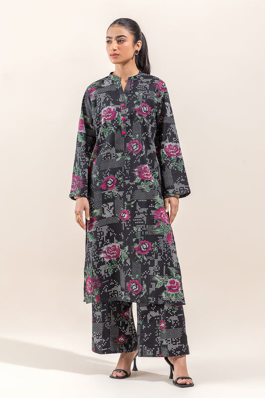 2 PIECE PRINTED LAWN SUIT-HAZED NIGHT (UNSTITCHED)