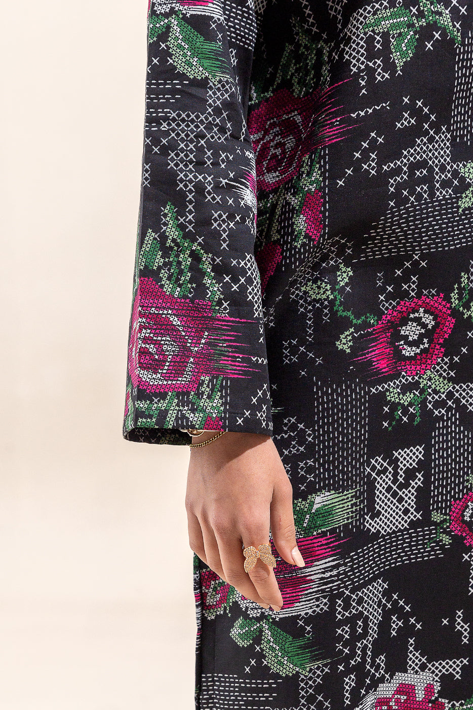 2 PIECE PRINTED LAWN SUIT-HAZED NIGHT (UNSTITCHED)