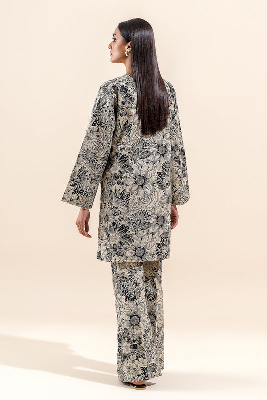 2 PIECE PRINTED LAWN SUIT-YIN YANG (UNSTITCHED)