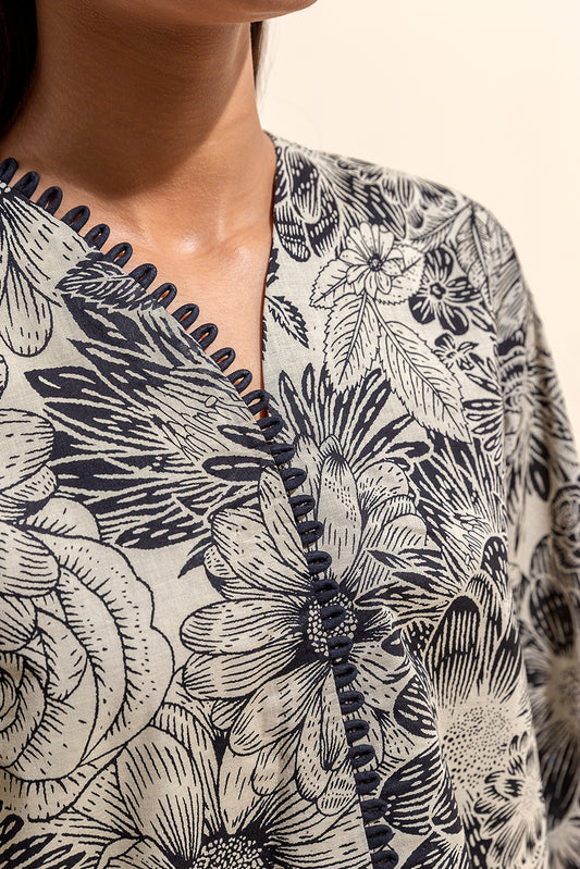 2 PIECE PRINTED LAWN SUIT-YIN YANG (UNSTITCHED)