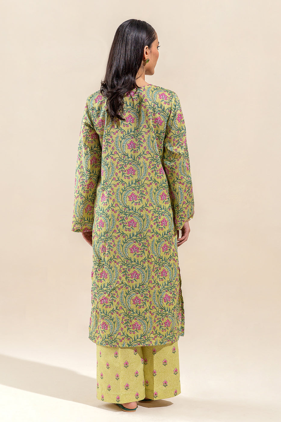 2 PIECE PRINTED LAWN SUIT-LEMON HAZE (UNSTITCHED)