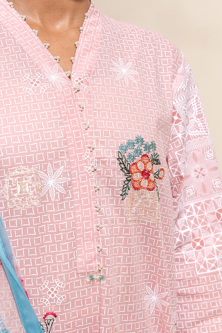 3 PIECE EMBROIDERED LAWN SUIT-ORNATE BLUSH (UNSTITCHED)