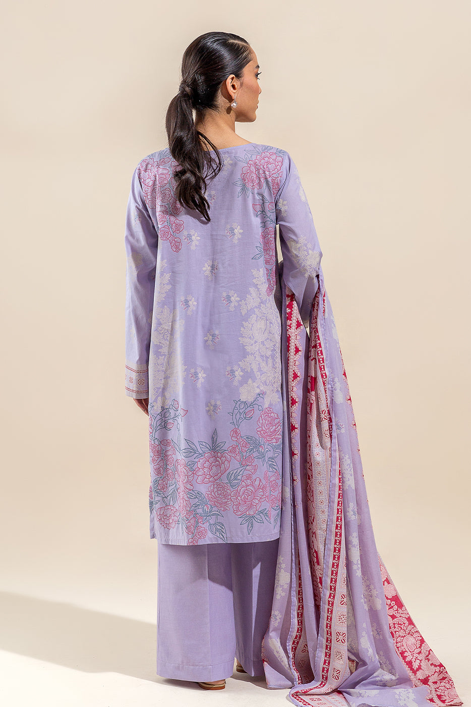 3 PIECE EMBROIDERED LAWN SUIT-FLORET SPRUCE (UNSTITCHED)