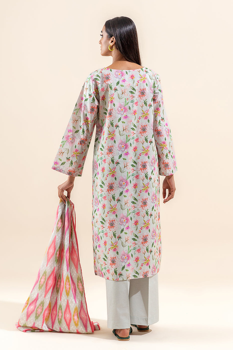 3 PIECE PRINTED LAWN SUIT-SUMMER DEW (UNSTITCHED)