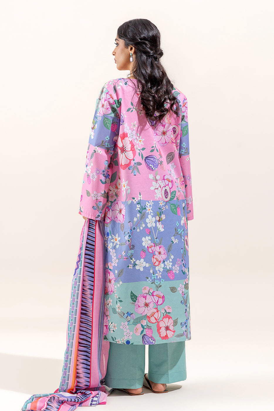 3 PIECE PRINTED LAWN SUIT-CANDY GLOOM (UNSTITCHED)