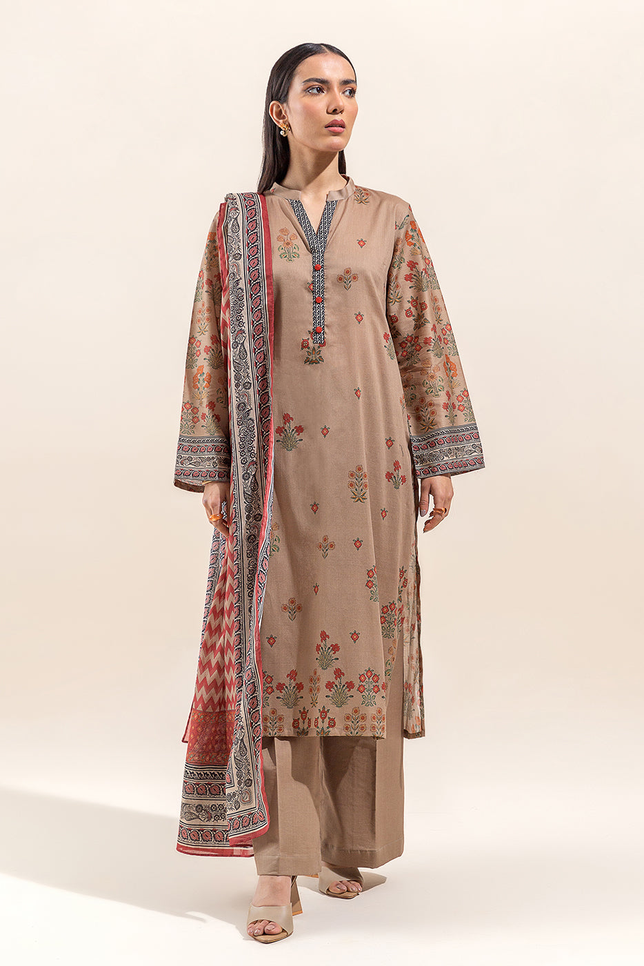 3 PIECE PRINTED LAWN SUIT-HAZEL JOY (UNSTITCHED)