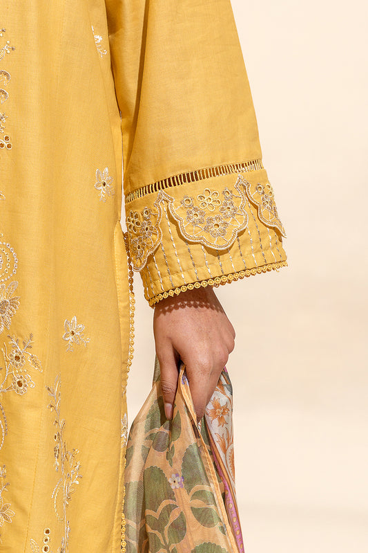 3 PIECE EMBROIDERED LAWN SUIT-VANILLA GLARE (UNSTITCHED)