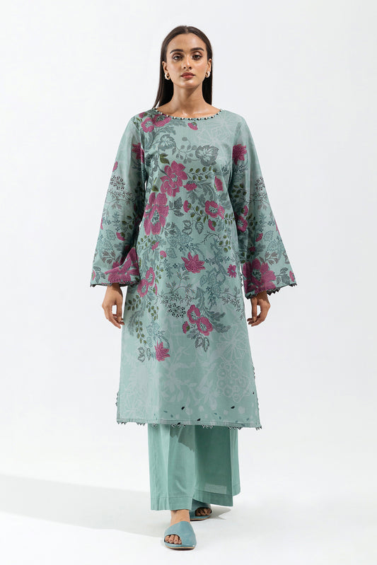 1 PIECE - PRINTED CAMBRIC SHIRT - BERYL BLOOM (UNSTITCHED)