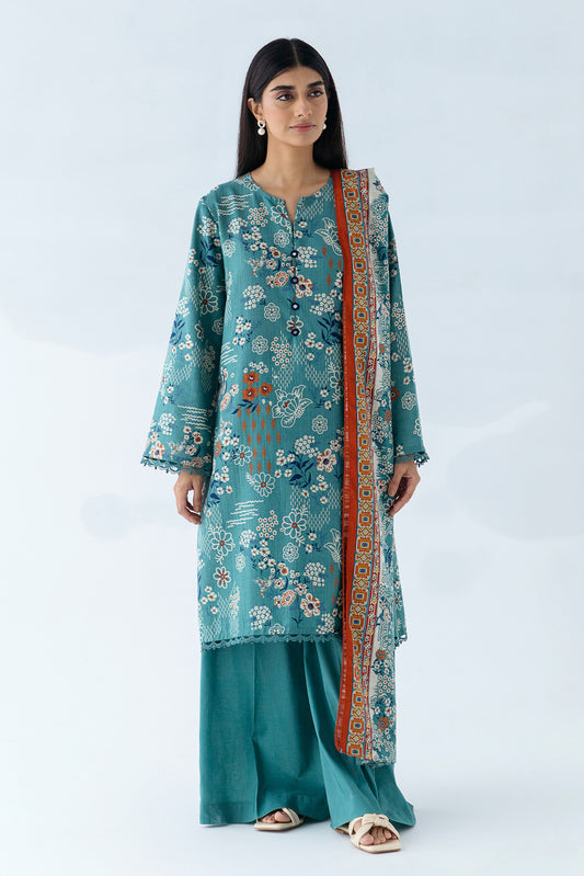 2 PIECE - PRINTED KHADDAR SUIT - SYLVAN (UNSTITCHED)