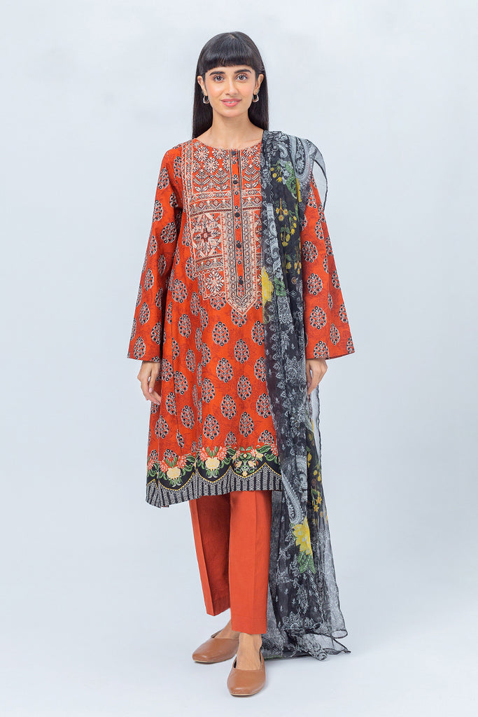 Embroidered 3 piece Cambric suit for women