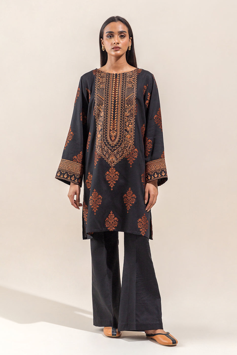 Onyx Brick Embroidered Jacquard Suit - Elegant 2-Piece Ensemble"