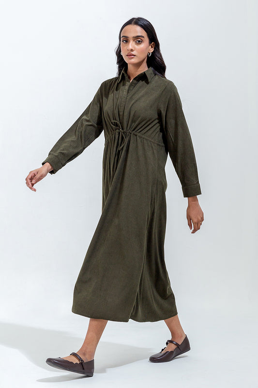 OLIVE GREEN CUODUORY DRESS