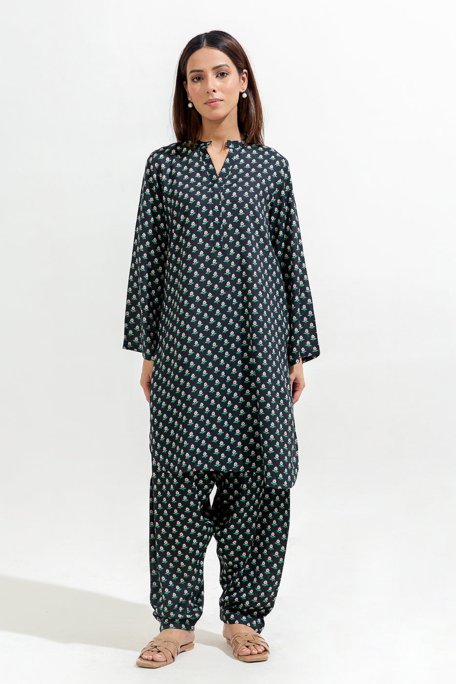 2 PIECE PRINTED VISCOSE SUIT (PRET)