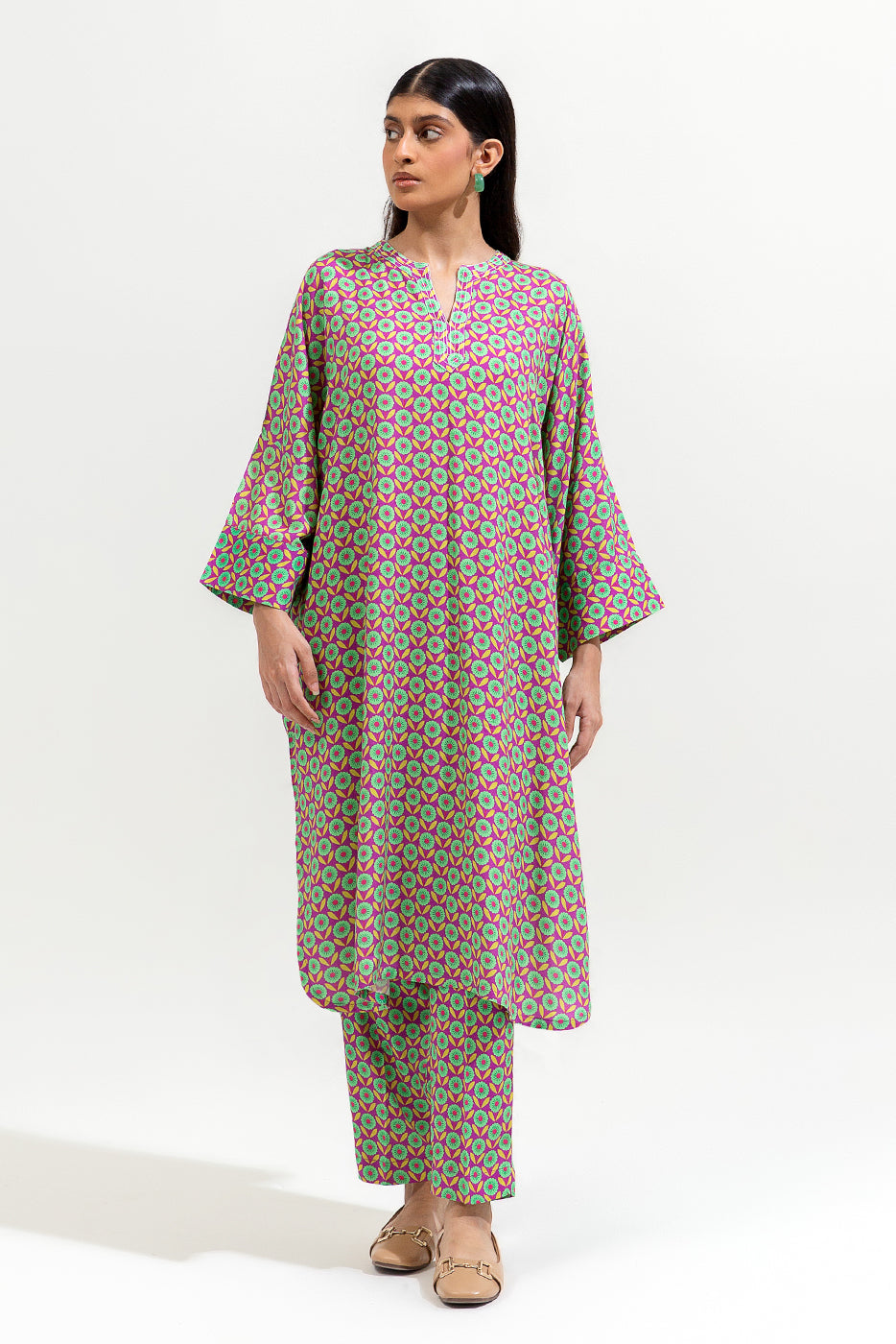 2 PIECE PRINTED VISCOSE SUIT (PRET)