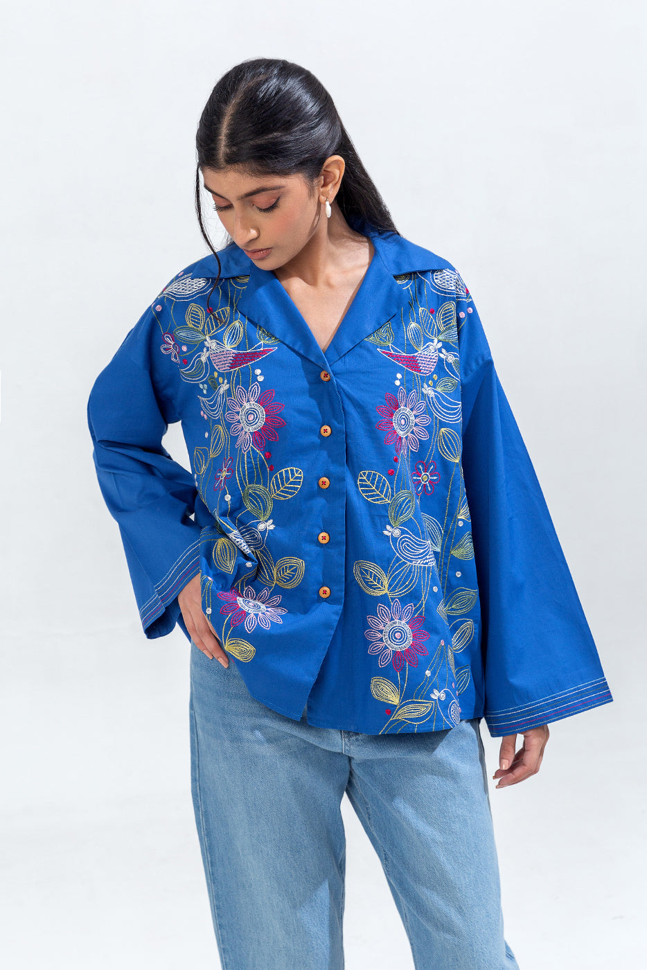 EMBROIDERED CAMBRIC TOP (PRET)