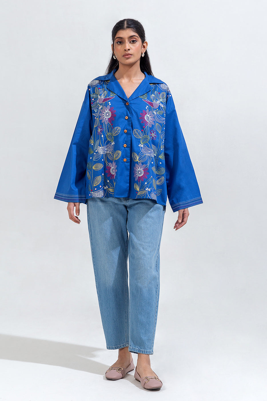 EMBROIDERED CAMBRIC TOP (PRET)