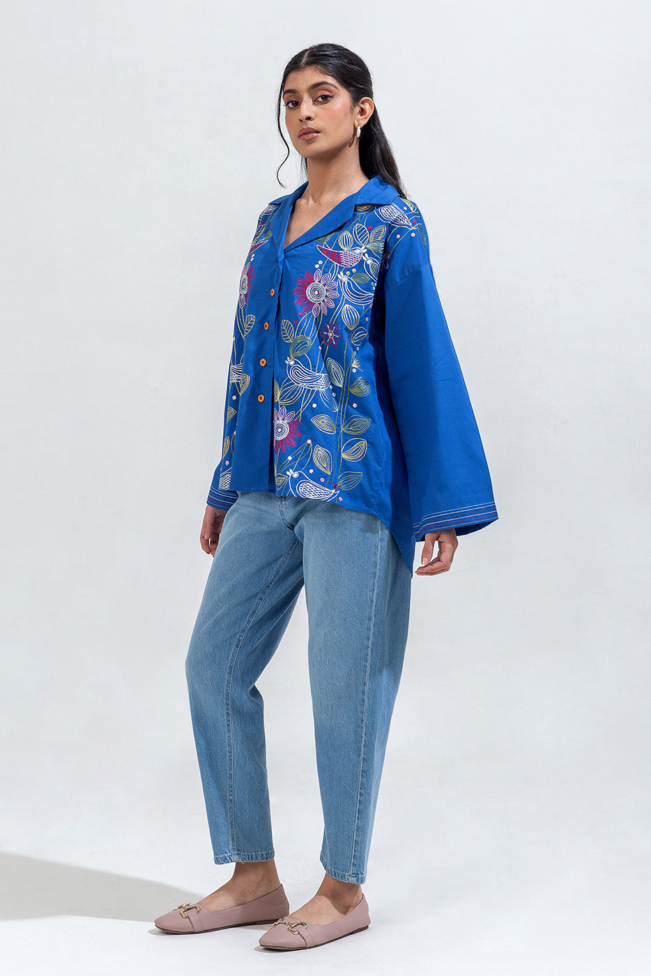 EMBROIDERED CAMBRIC TOP (PRET)