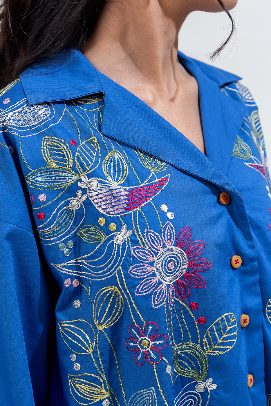 EMBROIDERED CAMBRIC TOP (PRET)