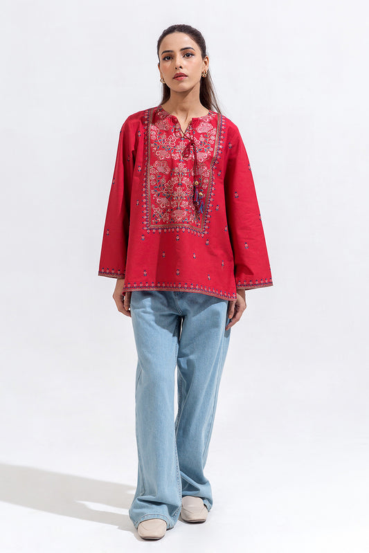 EMBROIDERED CAMBRIC TOP(PRET)