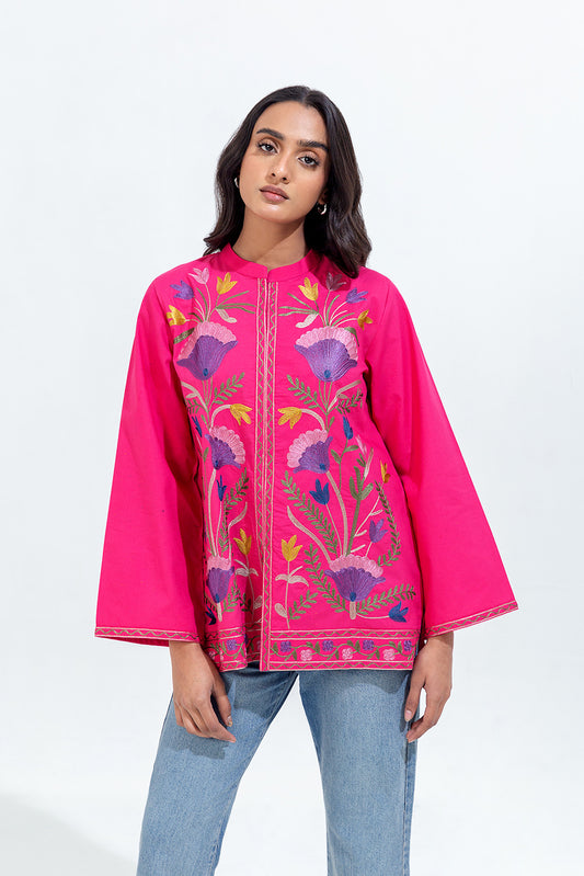 EMBROIDERED CAMBRIC TOP (PRET)