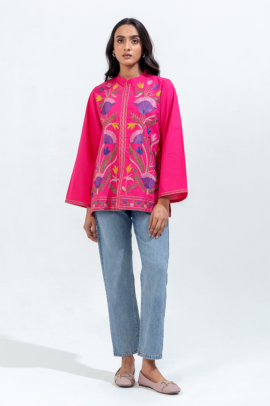 EMBROIDERED CAMBRIC TOP (PRET)