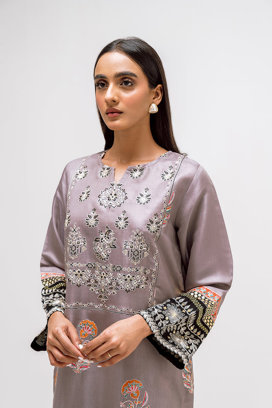 2 PIECE EMBROIDERED SILK SUIT (LUXURY-PRET)