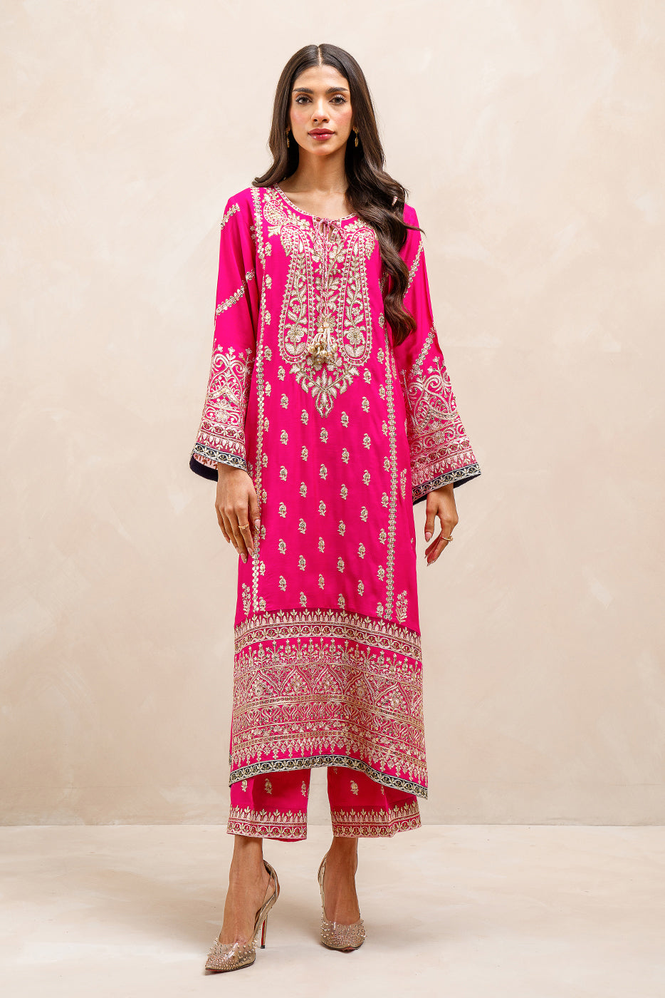 2 PIECE EMBROIDERED SILK SUIT (LUXURY-PRET)