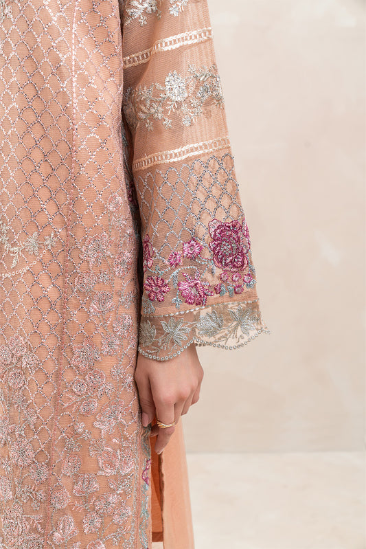3 PIECE EMBROIDERED COTTON NET SUIT (LUXURY-PRET)