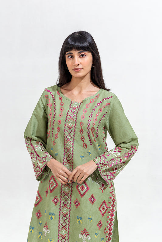 EMBROIDERED CAMBRIC JACQUARD SHIRT (PRET)