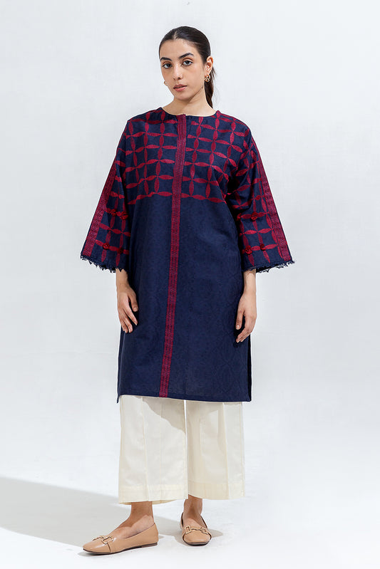 EMBROIDERED CAMBRIC JACQUARD SHIRT (PRET)