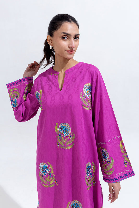 EMBROIDERED CAMBRIC JACQUARD SHIRT (PRET)