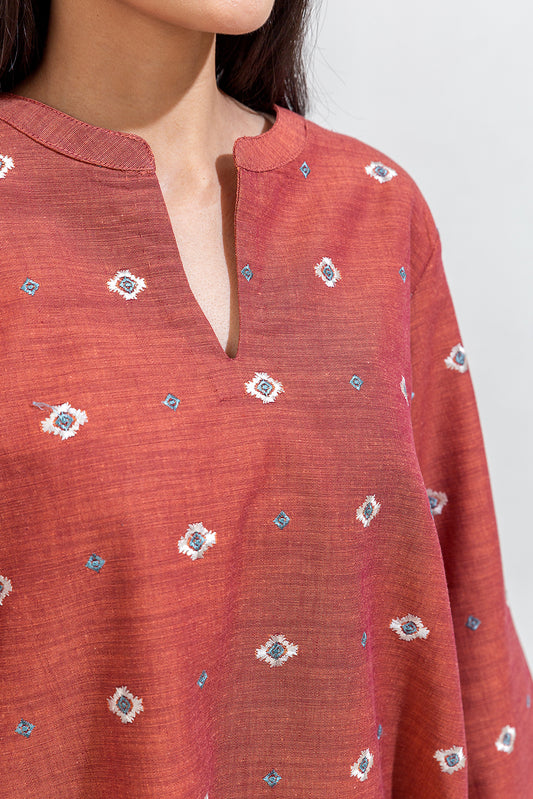 EMBROIDERED CHAMBRAY SHIRT (PRET)