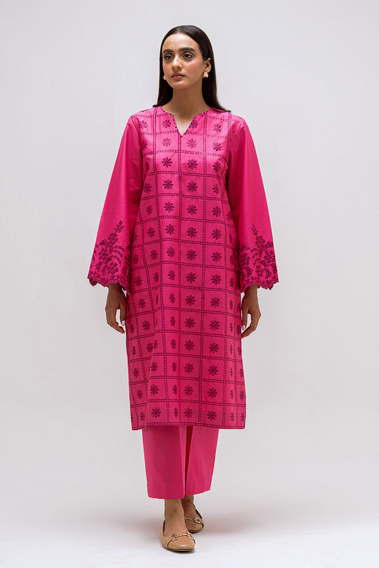 2 PIECE EMBROIDERED CAMBRIC SUIT (PRET)