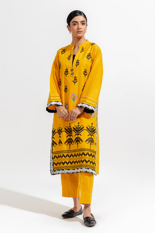 2 PIECE EMBROIDERED CAMBRIC SUIT (PRET)