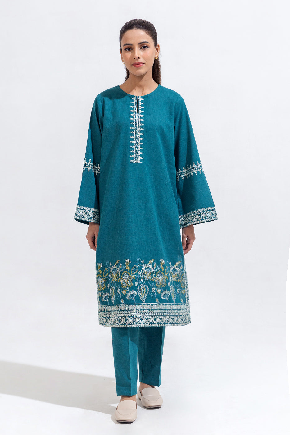 2 PIECE EMBROIDERED KHADDAR SUIT (PRET)