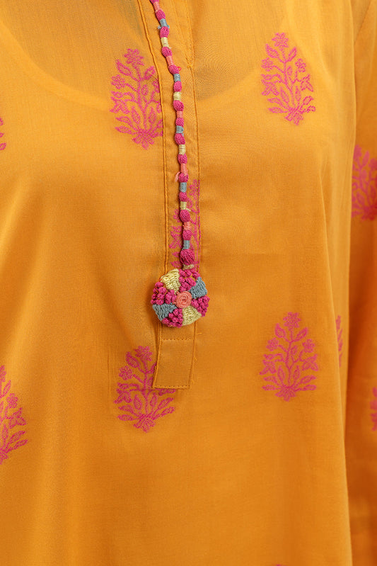 2 PIECE EMBROIDERED VISCOSE SUIT (PRET)