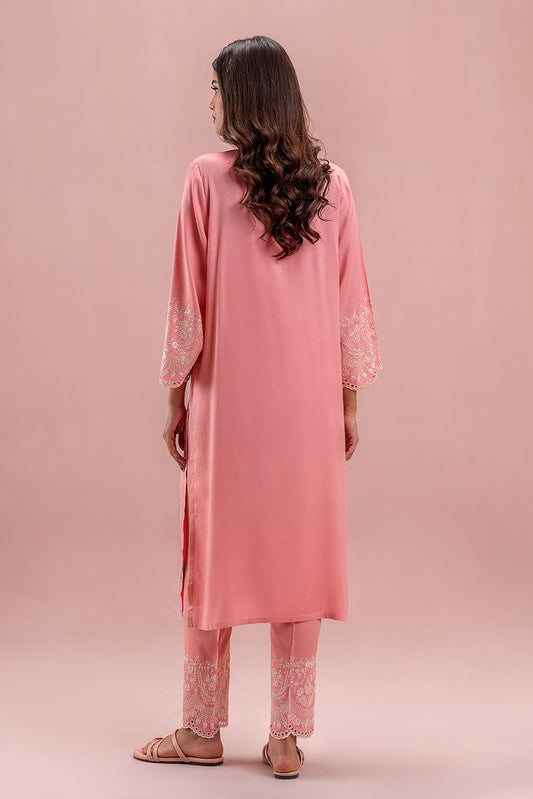 2 PIECE EMBROIDERED VISCOSE SUIT (PRET)