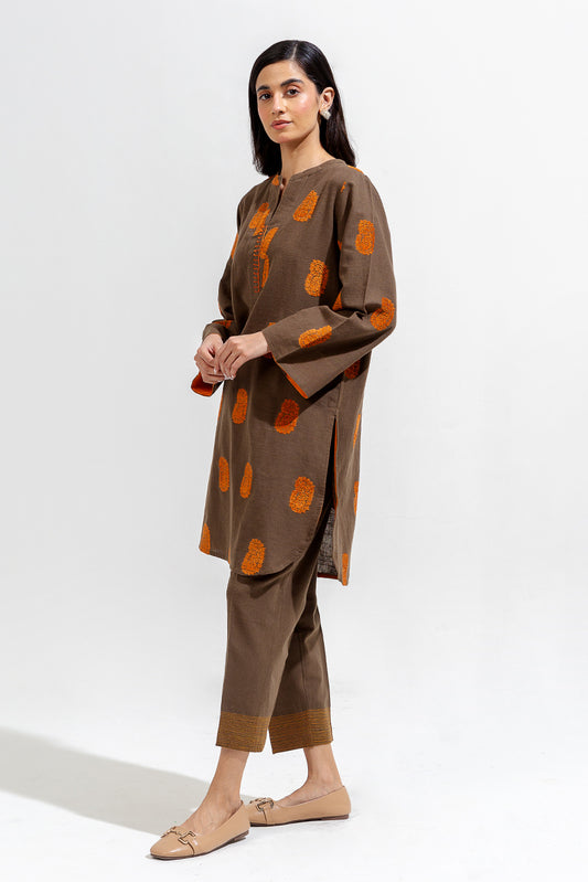 2 PIECE BASIC KHADDAR JACQUARD SUIT (PRET)