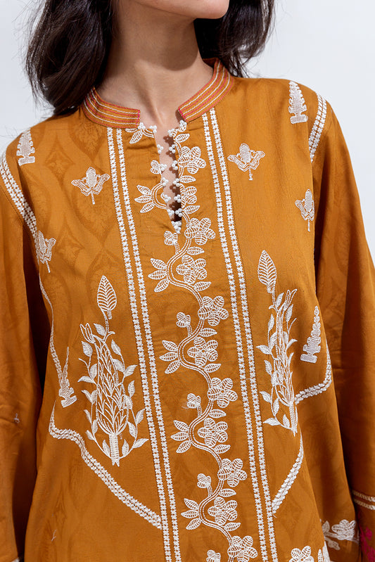 2 PIECE EMBROIDERED CAMBRIC JACQUARD SUIT (PRET)