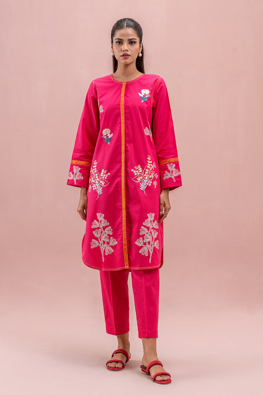 2 PIECE EMBROIDERED CAMBRIC SUIT (PRET)