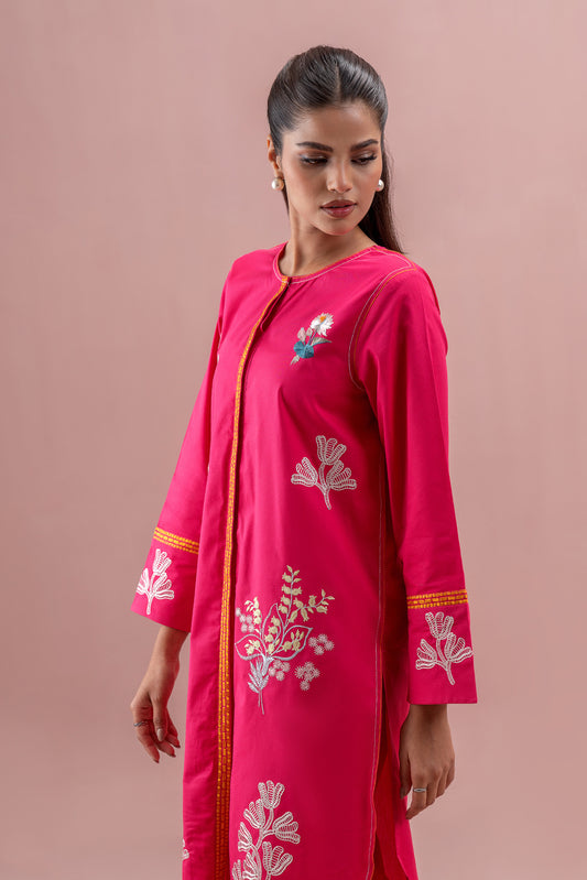 2 PIECE EMBROIDERED CAMBRIC SUIT (PRET)