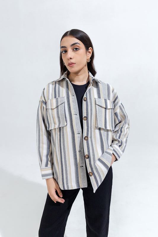 STRIPED COLLAR JACKET