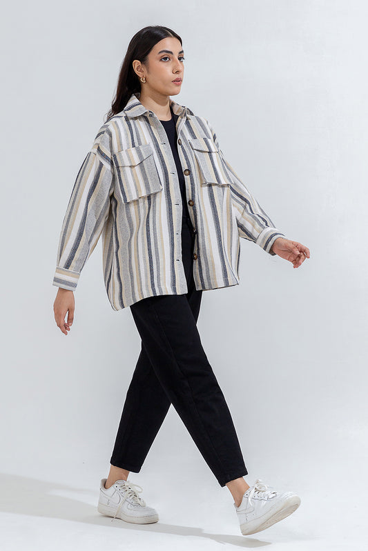 STRIPED COLLAR JACKET