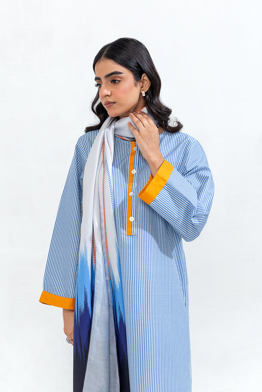 2 PIECE PRINTED CAMBRIC SUIT (PRET)