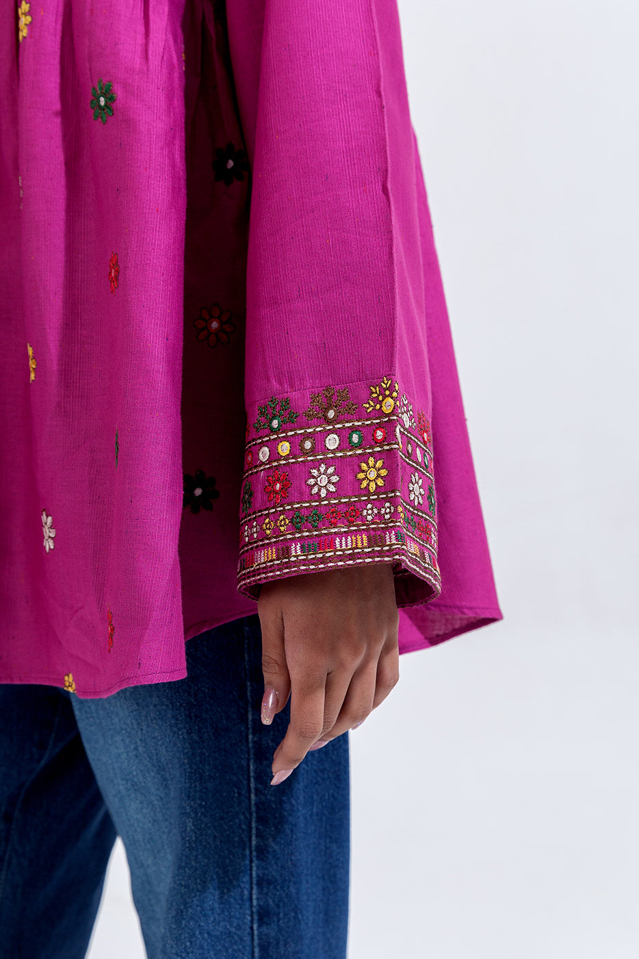 EMBROIDERED KHADDAR TOP (PRET)