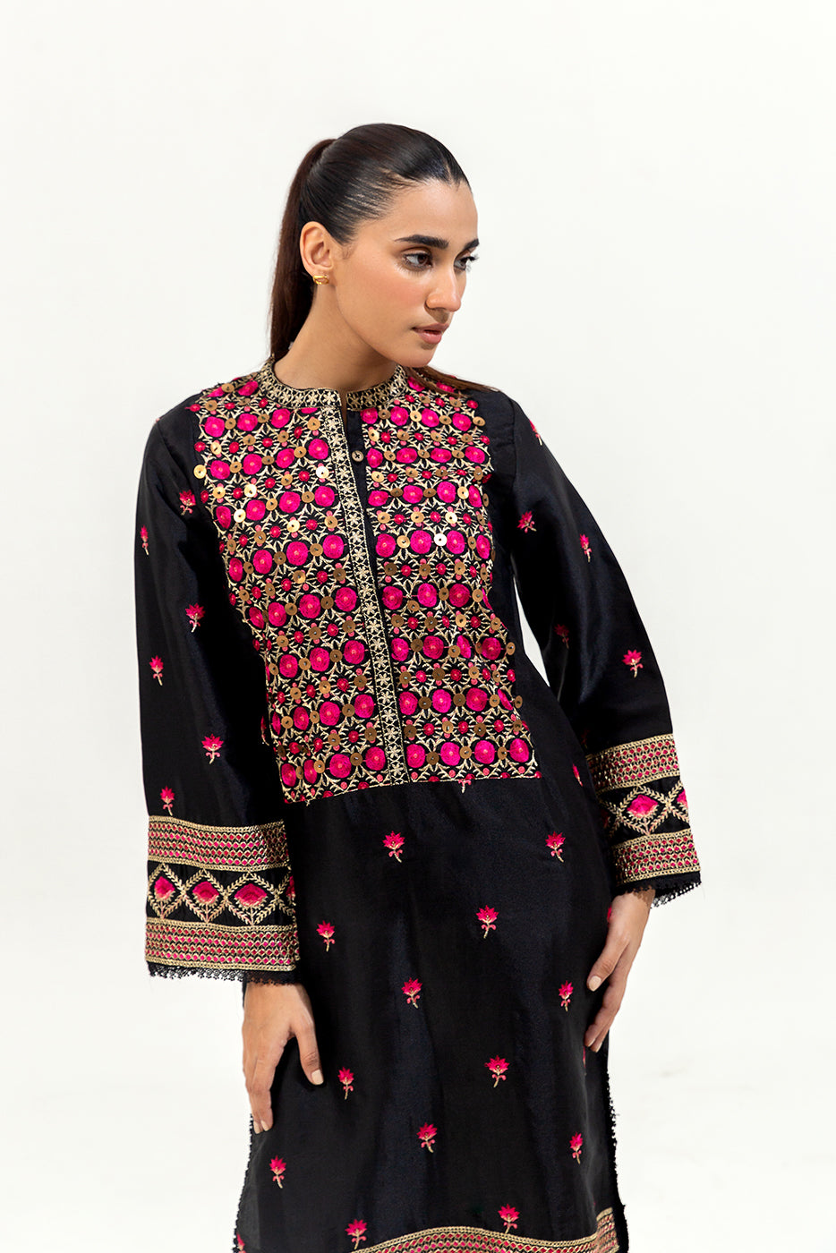 2 PIECE EMBROIDERED SILK SUIT (LUXURY-PRET)