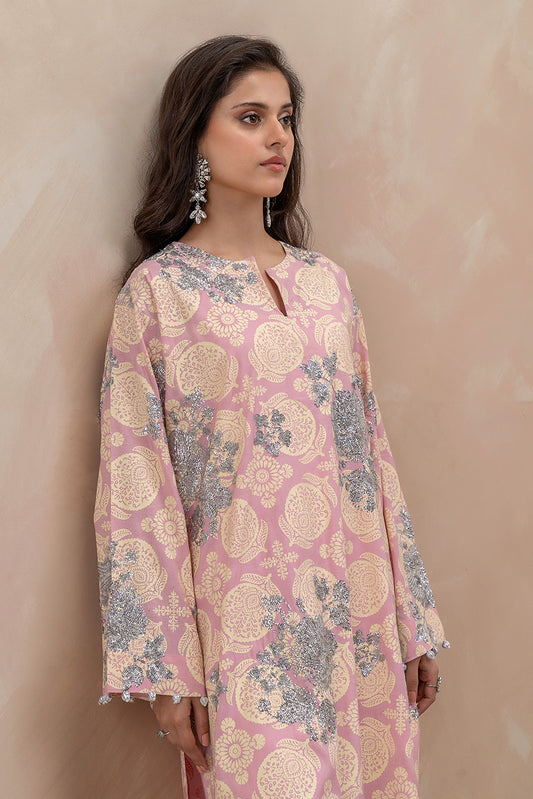 2 PIECE EMBROIDERED SILK SUIT (LUXURY-PRET)