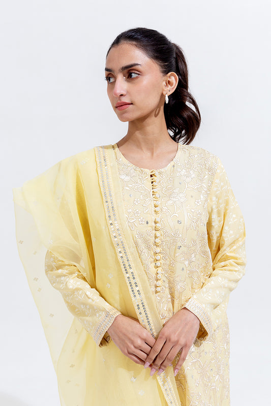 3 PIECE EMBROIDERED SILK SUIT (LUXURY-PRET)