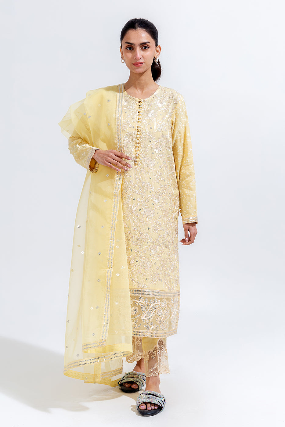 3 PIECE EMBROIDERED SILK SUIT (LUXURY-PRET)